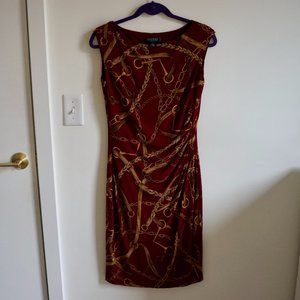 Lauren Ralph Lauren Equestrian Print Dress Size 8